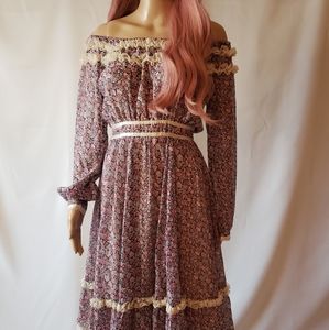 1970s Jessica McClintock Gunne Sax midi dress